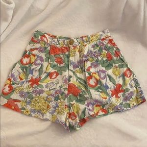 UO Floral Linen Shorts